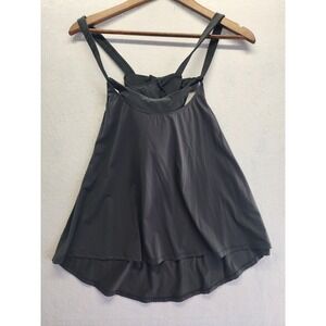 Halara Womens XS Black Strappy Open Back Flowy Athleisure Tank Top‎ Workout Yoga